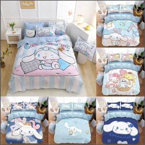 Ps1 Sanrio Cinnamoroll Hoạt Hình 3IN1 Ga Trải Giường Chăn Gối Chất Lượng Cao Cấp Bộ Chăn Ga Gối Phòng Ngủ Gia Đình Có Thể Giặt Được