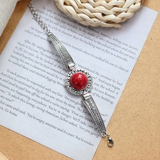 1 Chiếc Vòng Tay Đá Màu Retro Bohemian Cá Tính Kỳ Nghỉ Khí Chất Vòng Tay