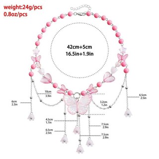 [Bo Ye] Vòng Cổ Nữ Trang Sức Cô Gái Nóng Đính Hạt Trái Tim Giả Ngọc Trai Bướm choker Niche y2k Dòng Chảy Vòng Cổ