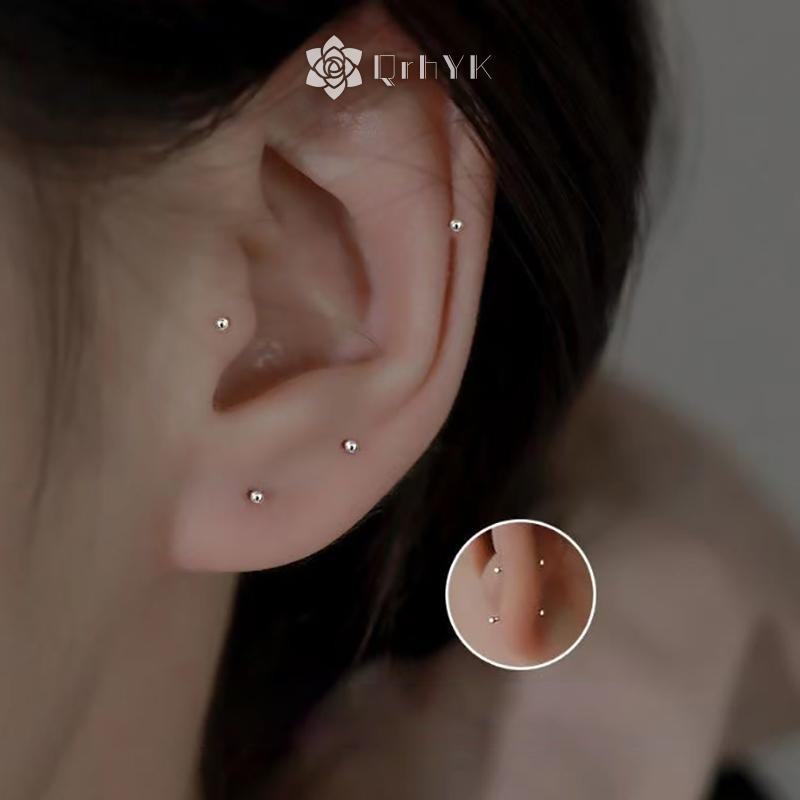 Qrhyk 1 Túi Thời Trang Hợp Thời Trang Bông Tai Zircon Cho Nữ Cô Gái Hình Học Hàng Ngày Bông Tai Nhỏ Xương Tai Móng Tay Trang Sức Phụ Kiện Mới