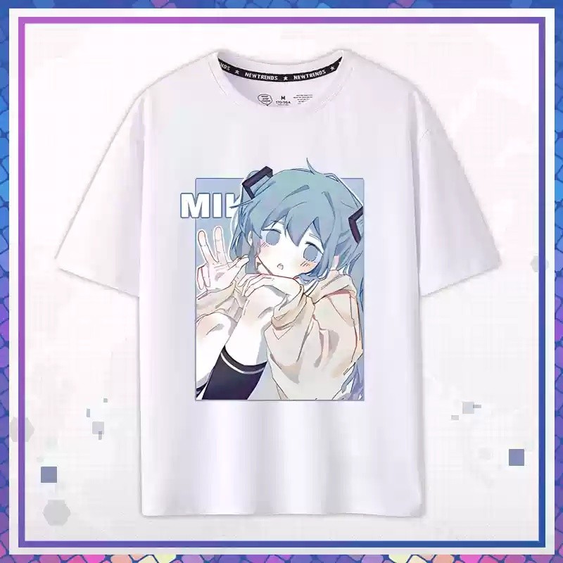 Yb1 Hatsune Miku Cosplay Vải Full Graphic Mùa Hè Sơn Hoạt Hình Áo Thun Anime Tay Ngắn Top BY1