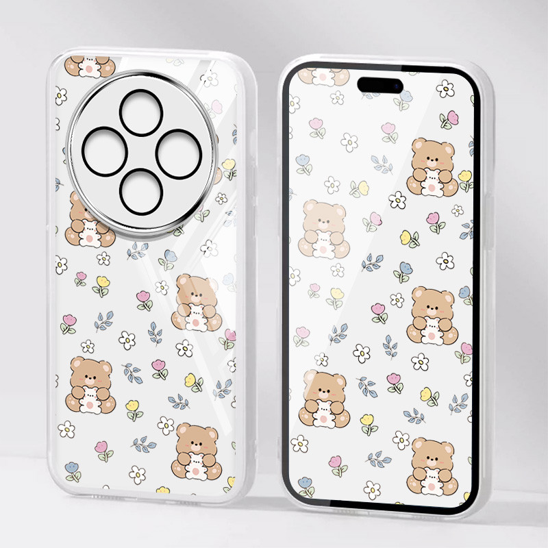 Ốp Điện Thoại Phong Cách YBD INS Cho Tecno Spark 30C Kl5 Kl5n Vỏ Họa Tiết Gấu Nhỏ Được Trang Bị Ống Kính Protecti