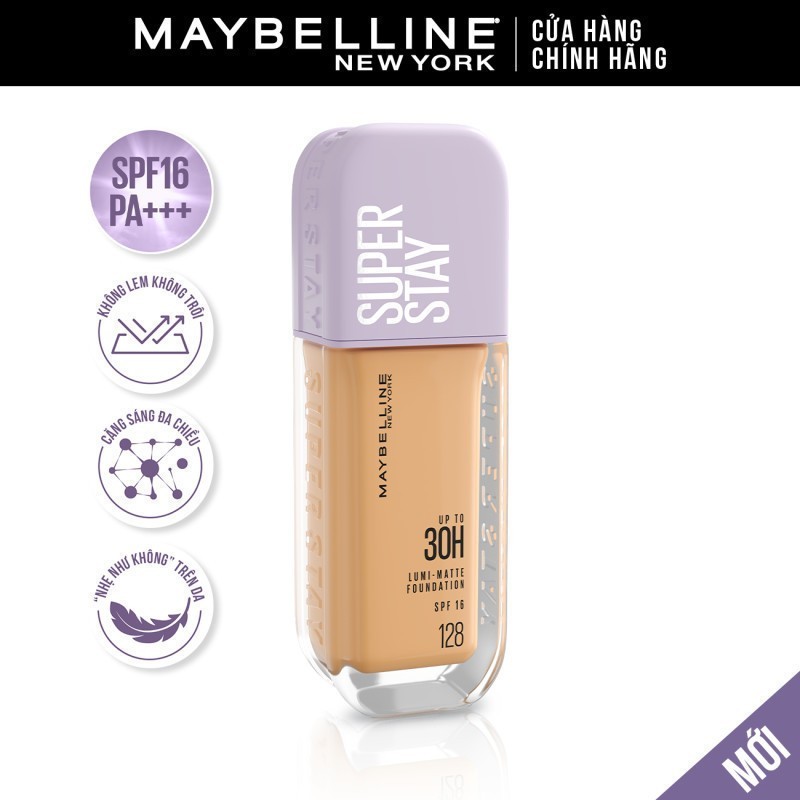 Kem Nền Maybelline Bắt Sáng Che Phủ Siêu Nhẹ Superstay Up To 30H Lumi-Matte Foundation SPF16 PA+++ 35ml