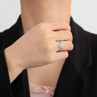 SKYRIM Ladies Ring Với Trung Quốc Knot Thiết Kế Titan Thép Không Gỉ Trang Sức