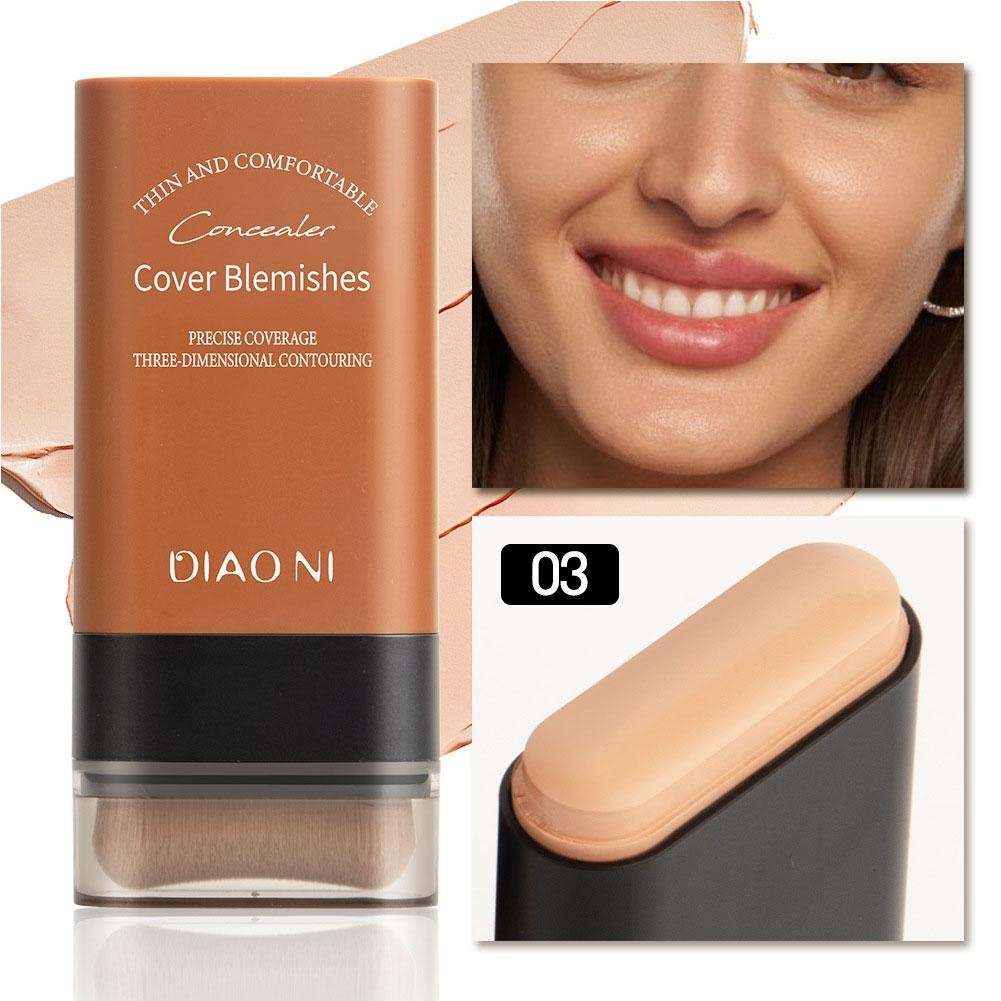 Learnever Matte Eraser Foundation Cream Stick With Brush 20g Kem che khuyết điểm chống thấm nước lâu trôi F9m8