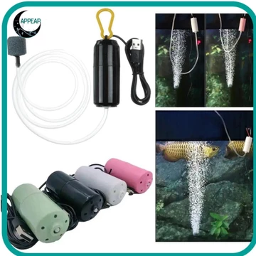 APPEAR 1 Chiếc Máy Bơm Không Khí Oxy, Máy Nén Không Khí Nhỏ Im Lặng Mini, Bể Cá 5V 1W Phụ Kiện Bể Cá USB Máy Tạo Oxy