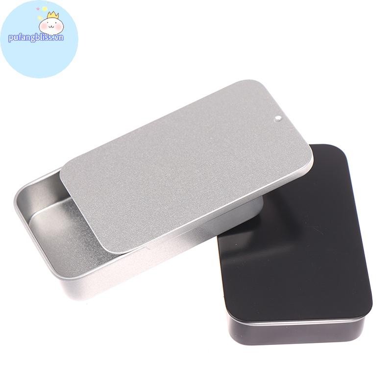 Pufangbliss 80 * 50 * 15mm Hộp Sắt Trượt Bao Hộp Bảo Quản Hộp Thiếc Di Động Hộp Đựng VN