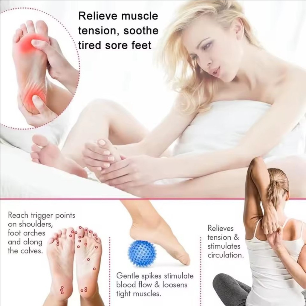 [H & L]﻿ Bộ bóng Fascia phục hồi cơ bắp - Dụng cụ trị liệu Massage PVC cao cấp có bề mặt kết cấu, Lựa chọn 4 màu để thư giãn toàn thân (Bao gồm 1 / 3 / 5 quả bóng)