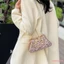 Ví ly hợp buổi tối dành cho nữ Hoa kim loại thanh lịch Kim sa lấp lánh Túi xách trang trọng có dây chuyền cho tiệc cưới Cocktail
