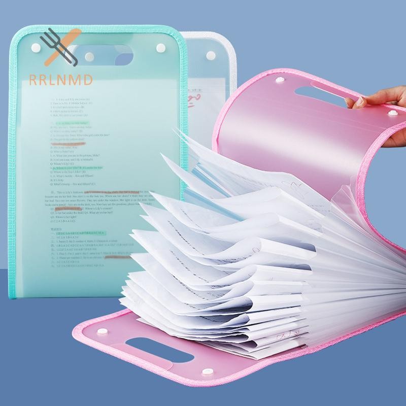 RRLNMD A4 Macaron Dọc Ràng Buộc Túi Tập Tin Học Sinh Giấy Kiểm Tra Túi Bảo Quản 13 Cell Di Động Túi Organ, Đồ Dùng Học Tập Văn Phòng MỚI