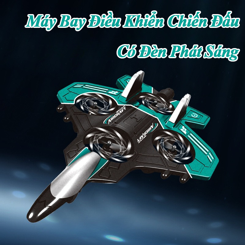 Máy Bay Chiến đấu Tạo Bọt điều Khiển Từ Xa,dễ điều Khiển Giữ độ Cao Và Thăng Bằng,có đèn Led Ban đêm