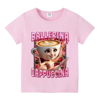 Áo Thun Trẻ Em 2025 Tralaero Tralala Meme In Ballerina Capuccina Hoạt Hình Mùa Hè Tee