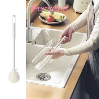 Máy làm sạch kính MEGOCE, Bàn chải gấp đầu cốc silicon, Tay cầm dài Bình sữa chà cốc trắng
