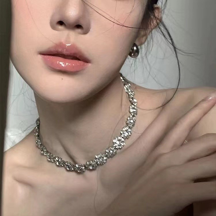 Vòng cổ nữ xương đòn cao cấp Super Flash Full Diamond