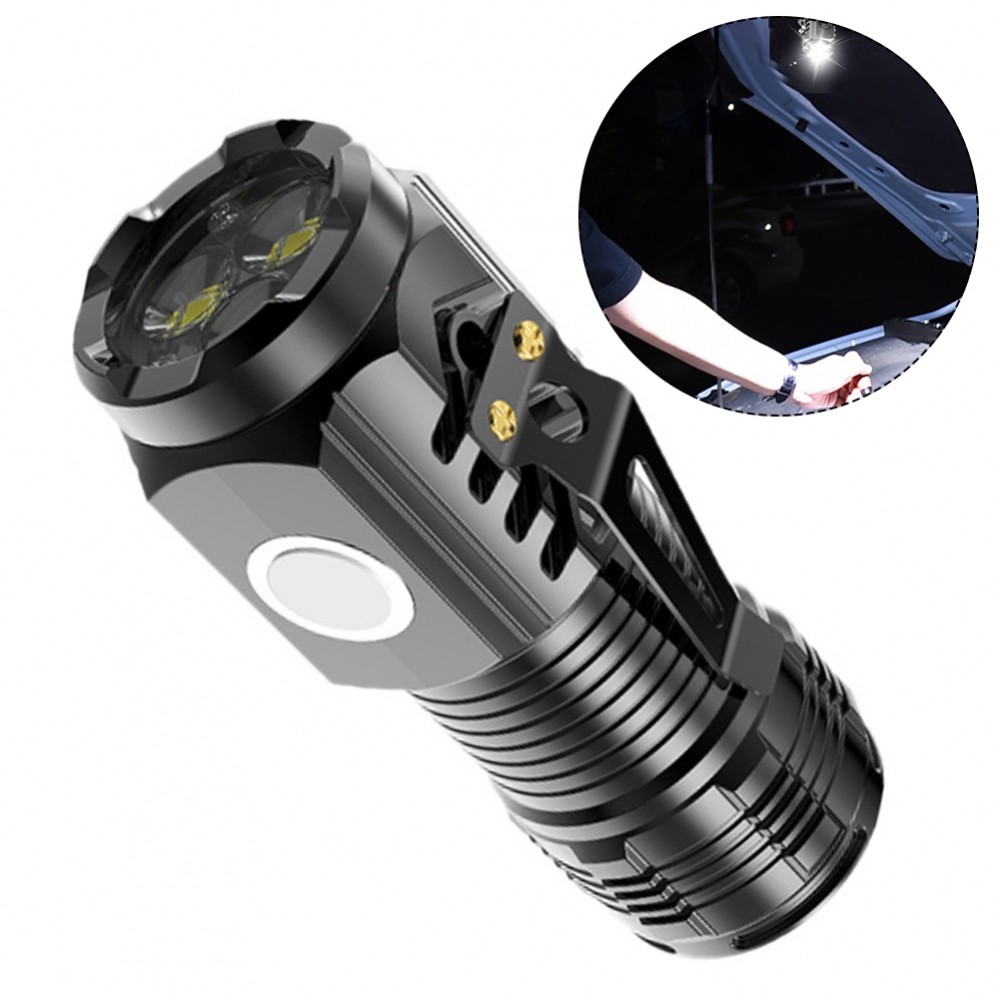 {WELV}Mini USB LED Flashlight 3 Core for Outdoor For fishing and Camping Use