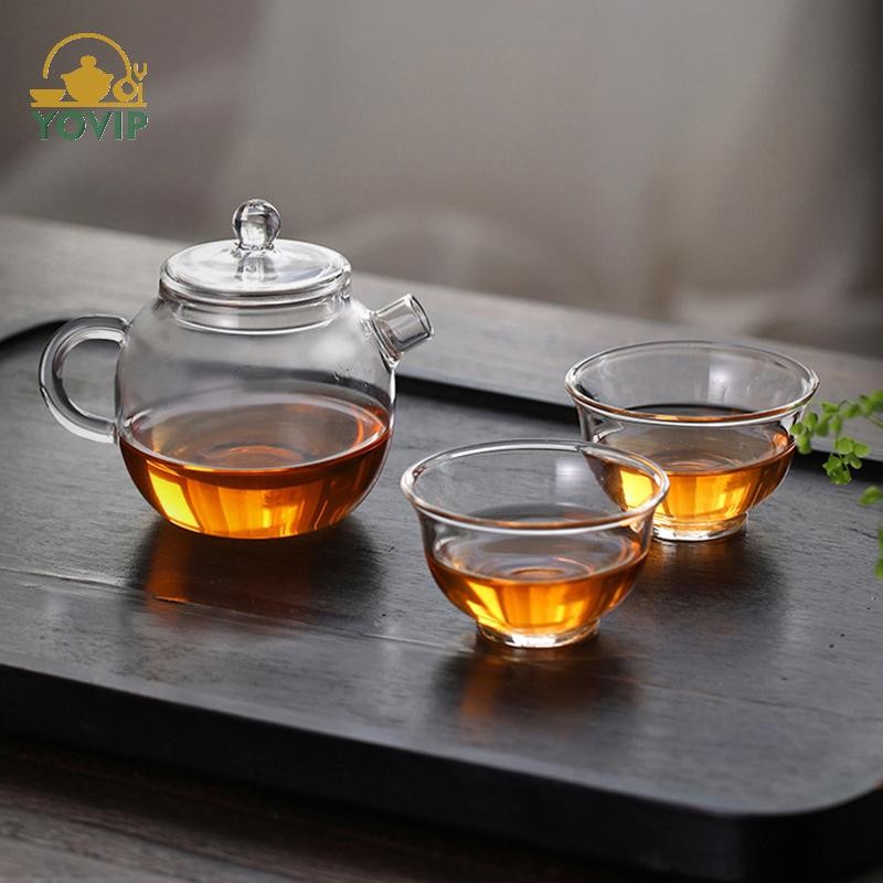YOVIP 150ml / 5oz Thủy Tinh Trong Suốt Ấm Trà Borosilicate Cao Cho Đồ Uống Nóng Ấm Trà Cho Một Người Kung Fu Cho Văn Phòng Tại Nhà Cafe VN