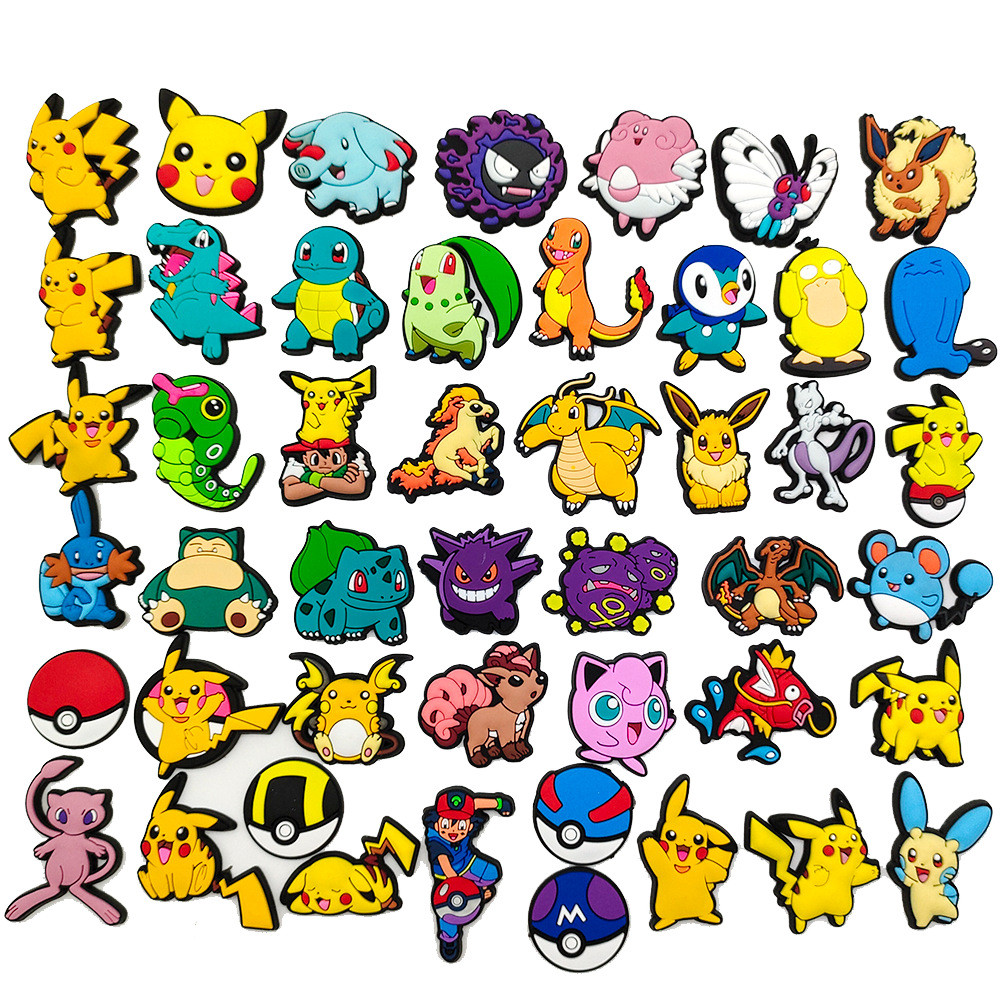 Hoạt Hình Dễ Thương Pikachu Pokemon Series Giày Hoa Trang Trí Tự Làm Lỗ Giày Khóa Giày