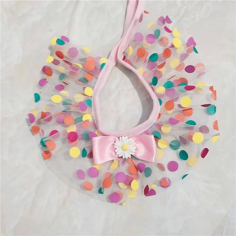 【Ready Stock】 Pet Dog Teddy Princess Lace Saliva Towel Muppet Cat Cute Scarf Bow Triangular Binder Bib Collar oOV8