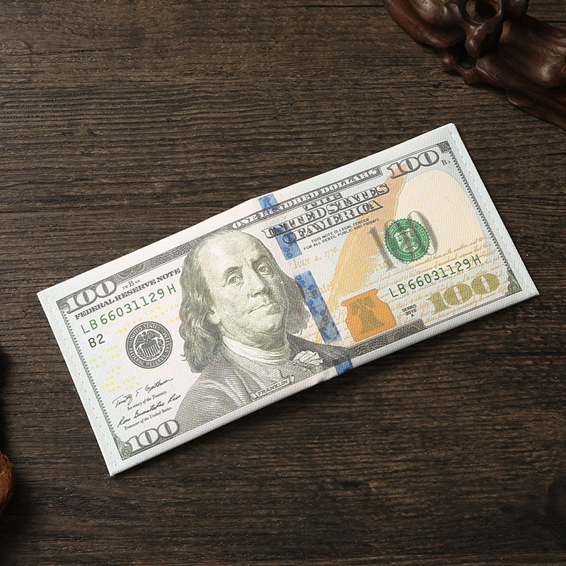 Canvas Dollar Bill Bifold Ví In Đô La Hóa Đơn Tiền Ví Quà Tặng Cho Thanh Thiếu Niên Trẻ Em Bé Trai Bé Gái