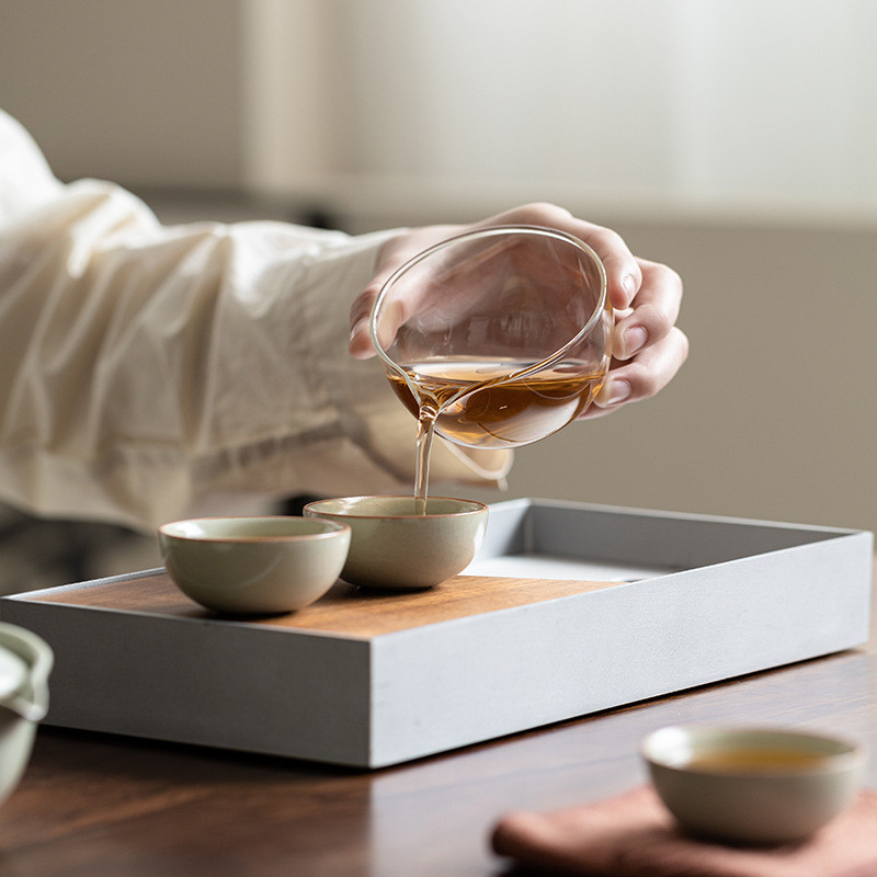 Ru Kiln Di Động Du Lịch Trà Tách Nước Ngoài Trời Cốc Nhanh Đá Trung Quốc Nứt Lát Gốm Kung Fu Bộ Trà