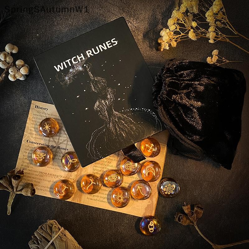 [SpringSAutumnW1] Bộ Runes 13 chiếc Rune Stones Witches Runes Bộ dụng ...