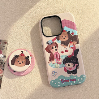 [Sheren] Ốp Điện Thoại Đứng Chó Con Màu Sáng Tạo Thích Hợp Cho i17 16 15 14 13 12 11 pro max Vỏ Bảo Vệ Chống Sốc