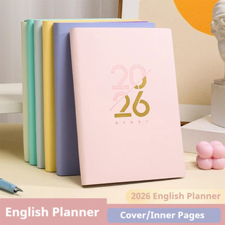 2026 Kế hoạch hàng năm A5 Lịch trình tiếng Anh Kế hoạch hàng ngày Sổ tay 70GSM Giấy dày Dấu trang Lịch dành cho sinh viên & Văn phòng phẩm
