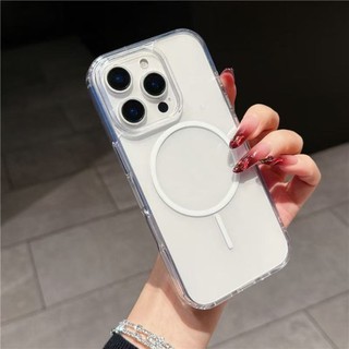 Thích hợp cho iPhone 16 12 13 14 15 11 Pro MAX Plus X XS Max XR 7 8 Plus 12mini 13mini PC Vỏ bảo vệ cứng trong suốt từ tính
