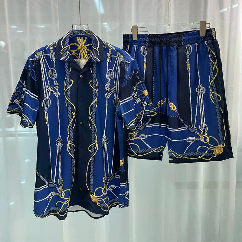 Bộ Quần Áo Đi Biển Nam Oversize, Họa Tiết Rồng Vintage, Phù Hợp Mùa Hè