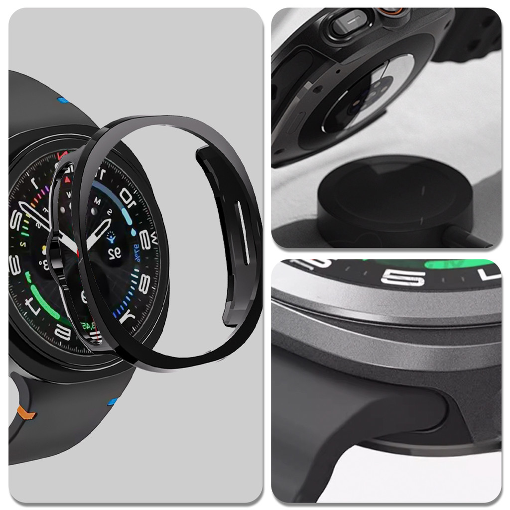 Dây đeo silicon + vỏ PC cho Samsung Galaxy watch 8 40mm 44mm / 8 phụ kiện vòng tay 46mm cổ điển