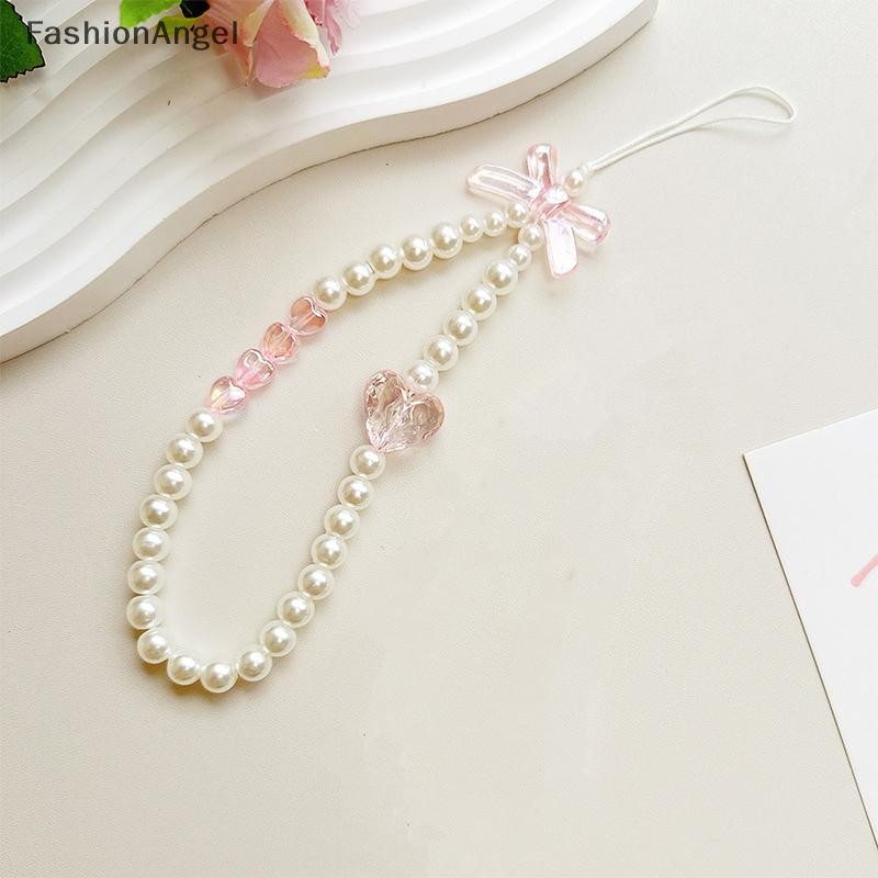FashionAngel Ngọc Trai Tình Yêu Mặt Dây Chuyền Móc Khóa Đính Hạt Dây Điện Thoại Trang Trí Phụ Kiện Quà Tặng Ngăn Ngừa Mất Điện Thoại Di Động Dây VN