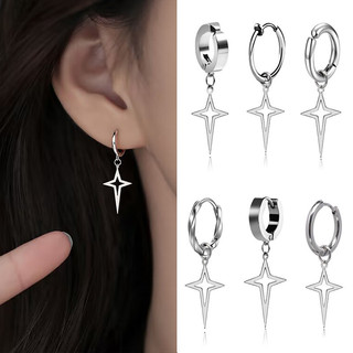 Ngôi sao kim cương bông tai cho học sinh, kiểu dáng đơn giản và thiết kế niche