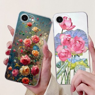 Dành Cho iPhone 16e SE 2025 Ốp điện thoại Hoa Thời Trang Mới Bướm Mềm Trong Suốt Silicon Ốp điện thoại Cho iPhone16e 5G A3212 SE4 Vỏ