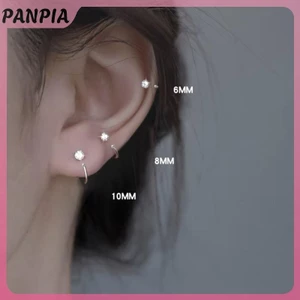 PNPIA-1pc Thép Không Gỉ CZ Xuyên Bông Tai Bông Tai Xương Tai Sụn Xoắn Tragus Daith Conch Hoop Bông Tai Nữ Trang Sức Cơ Thể