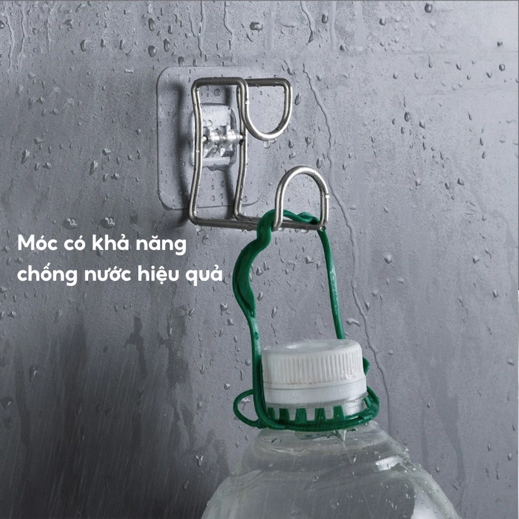 COMBO 3 Móc Treo Chậu Thau Dán Tường Inox 304 Móc Treo Khăn Quần Áo Đồ Nhà Bếp Phòng Tắm