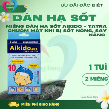 Miếng dán hạ sốt Aikido - Tatra chườm mát khi bị sốt nóng, say nắng (3 gói x 2 miếng)