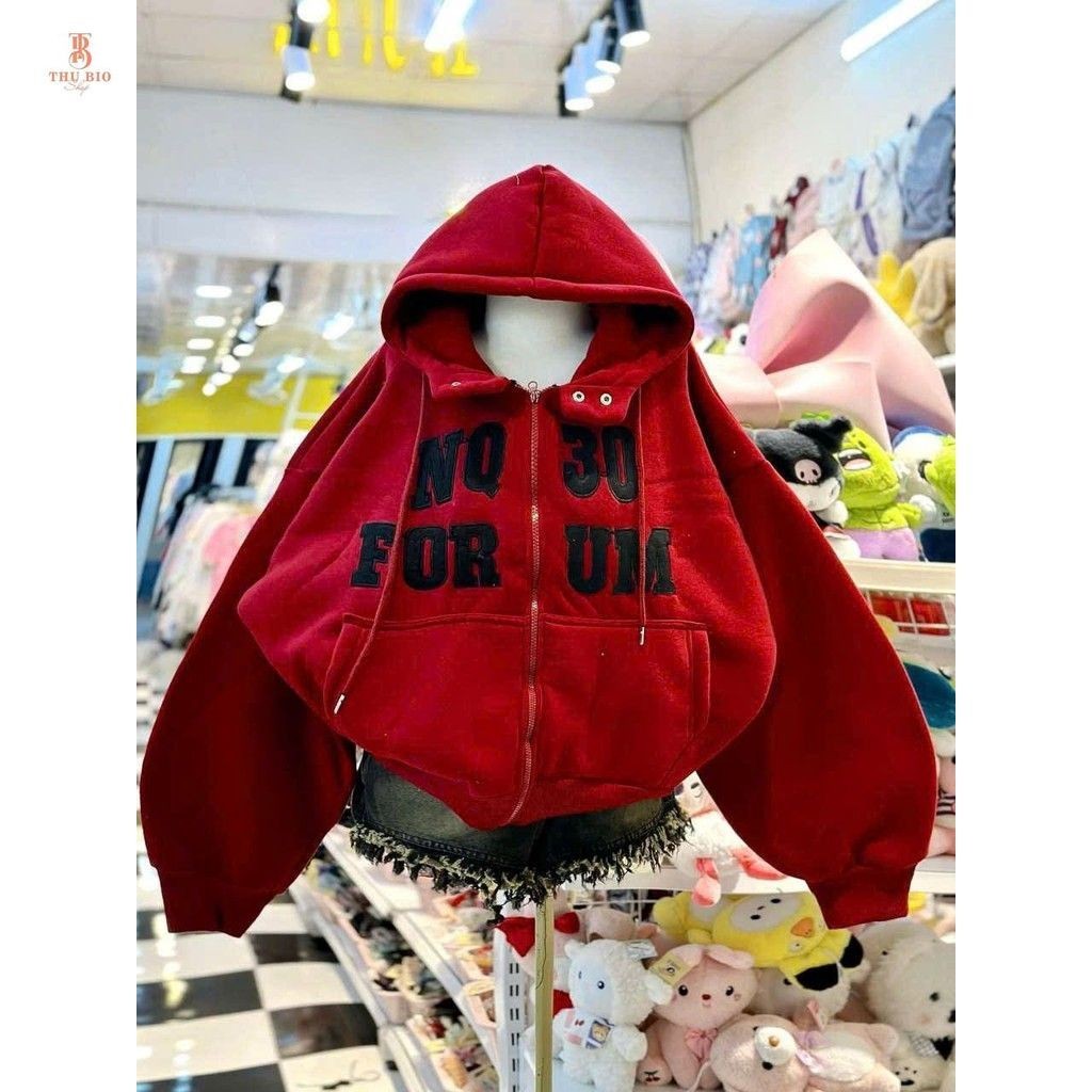 TỔNG HỢP CÁC MẪU ÁO KHOÁC NỈ MÙA ĐÔNG FORM RỘNG TAY LỠ UNISEX  MÀU ĐỎ-THUBIO98