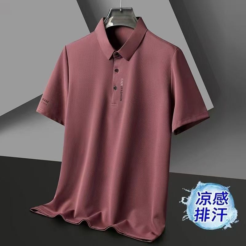 Nam Áo Polo Băng Lụa thoáng khí cổ ngắn, thời trang mùa hè