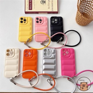 Tương Thích Cho iPhone 16 16e 15 14 Plus Pro Max Ốp Điện Thoại Có Dây Da Dây Đeo Xuống Thiết Kế Áo Khoác Mờ Đơn Giản Vỏ Mềm Ốp Lưng Ốp Lưng