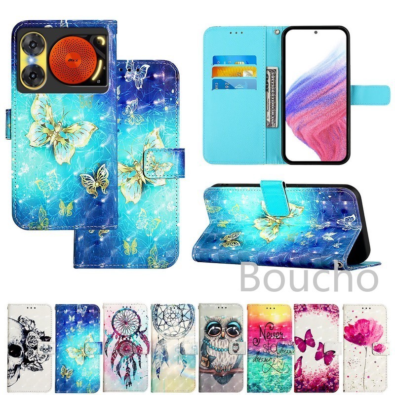 Dành Cho ZTE Nubia Music 2 Nubia Z70S Z70 Z60 Ultra RedMagic 10 Vỏ Không Khí Sơn Vỏ Điện Thoại Cho Nubia Neo 3 GT Music2 Ốp Lưng Ví Da Từ Tính Sách Flip Cover