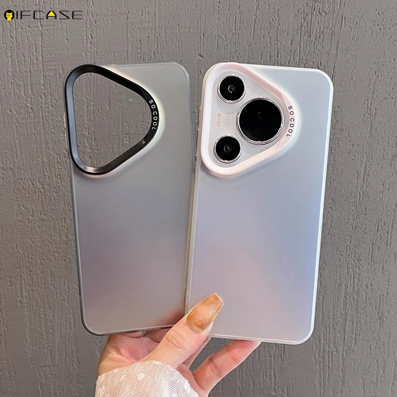 Dành Cho Huawei Pura 70 P60 Art P50 P40 P30 Pro Plus Ultra Ốp Lưng Điện Thoại Laser Sáng Bóng Kinh Doanh Mờ Mờ Sang Trọng Bé Trai Bé Gái Đen Trắng Bạc Đơn Giản Vỏ Ốp Lưng