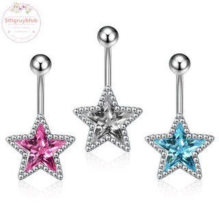 Sthb Pha Lê Mặt Dây Chuyền Bụng Nút Nhẫn Nữ Ngôi Sao Zircon Rốn Nhẫn Trang Sức Pentagram Bụng Nhẫn Trang Sức Cơ Thể Gợi Cảm VN