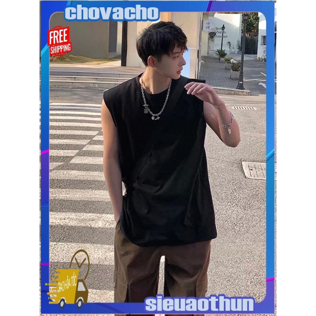 Áo thun Tanktop Cổ tròn Sticker LUCKYSTORE ICVCVNI Unisex