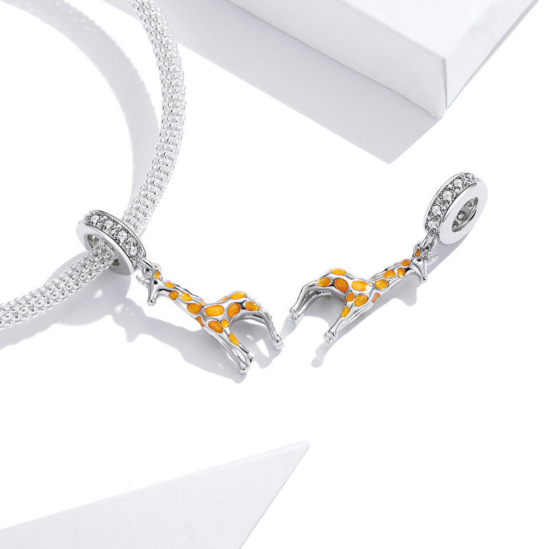 Bamoer Bạc 925 Quyến Rũ Gấu Trúc Đáng Yêu Hổ Động Vật Hoang Dã Mặt Dây Chuyền Phụ Kiện Thời Trang Quà Tặng Sinh Nhật SCC2811