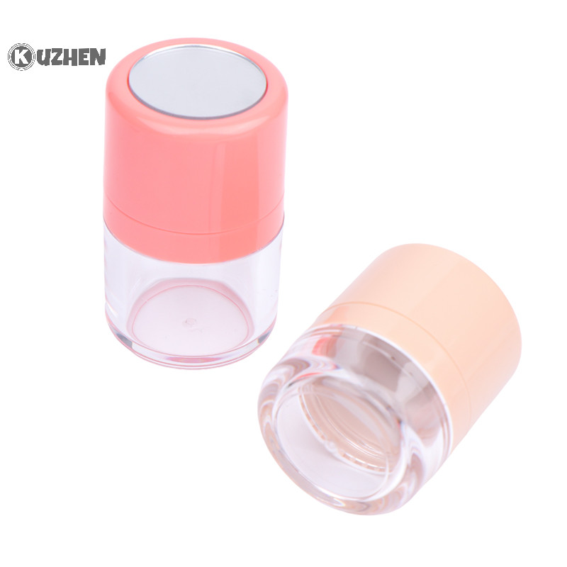 Kuzhen Hộp Rời Có Thể Đổ Lại Trong Suốt Với Puff DIY Hộp Đựng Mỹ Phẩm Blusher Thành Hộp Đựng Bình HOT