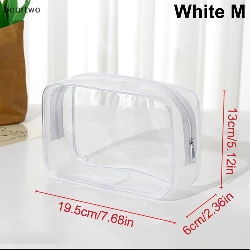 < Beartwo > Túi đựng mỹ phẩm trong suốt PVC Nữ Dây kéo Túi trang điểm trong suốt Vỏ làm đẹp Du lịch Trang điểm Tổ chức lưu trữ Bồn tắm Túi giặt vệ sinh Đẹp