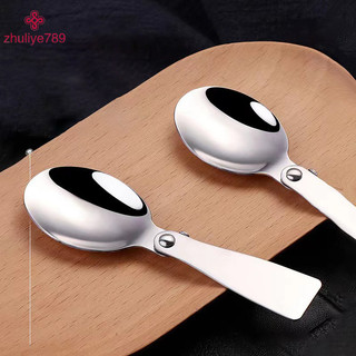 < zhuliye789 > Muỗng Di Động Có Thể Gập Lại Bằng Thép Không Gỉ Bạc Dã Ngoại Cắm Trại Thìa Gấp Cho Đi Bộ Đường Dài Ngoài Trời Du Lịch Bộ Đồ Ăn Đồ Dùng Nhà Bếp