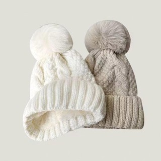 Mũ Beanie dệt kim dày giữ ấm, bảo vệ tai, phù hợp nam nữ