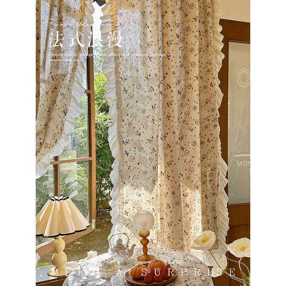 Rèm Vải Cotton Và Vải Lanh Màu Be Kiểu Mỹ, Rèm Hoa Bồ Công Anh bèo voan ...