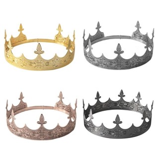 HARRIETTLO King Crown, Bar Mitzvah Hair Hoop Prince Crowns, Tính khí Headband Western Cosplay Pros Vòng Tiaras Trang sức tóc